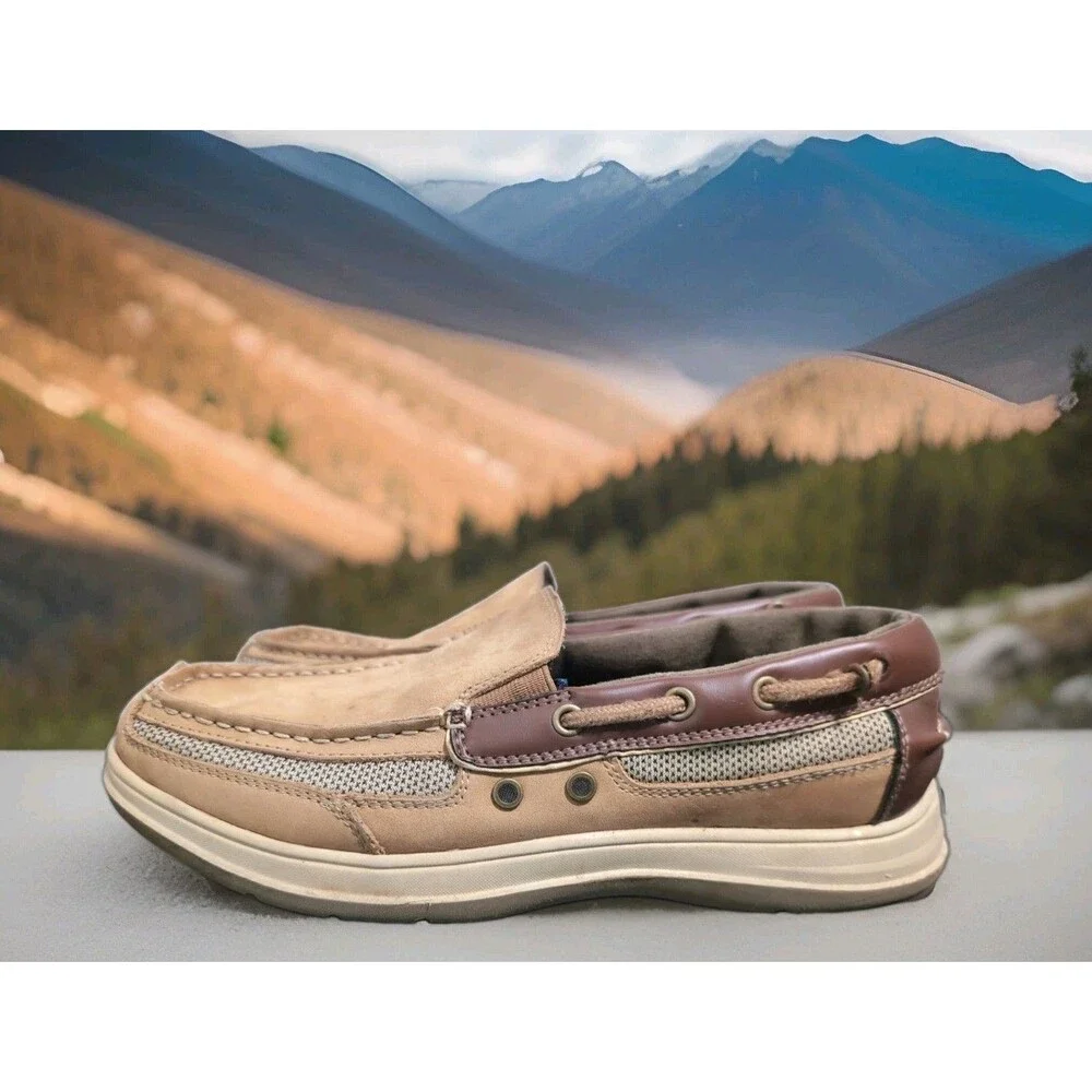 BASS PRO WORLDWIDE SPORTSMAN NANTUCKET SLIP-ON BOAT SHOES MENS SIZE 8M VGC